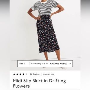 Madewell midi slip skirt in Drifting Flowers